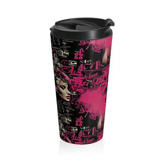 Neon-Lit Silhouette - Travel Mug