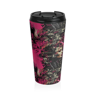 Neon-Lit Silhouette - Travel Mug