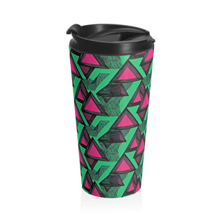 Neon Triangles - Travel Mug