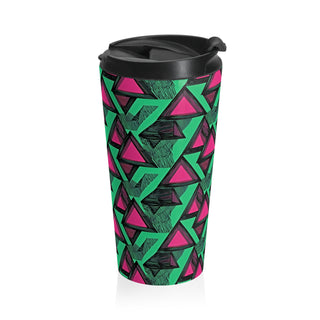 Neon Triangles - Travel Mug