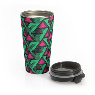 Neon Triangles - Travel Mug