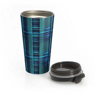 Cyber Striped Symphony - Travel Mug