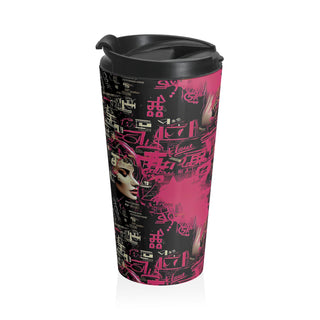 Neon-Lit Silhouette - Travel Mug
