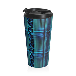 Cyber Striped Symphony - Travel Mug