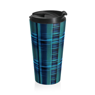 Cyber Striped Symphony - Travel Mug