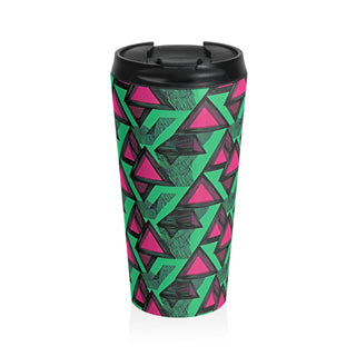 Neon Triangles - Travel Mug