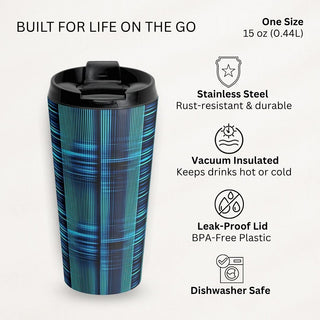 Cyber Striped Symphony - Travel Mug