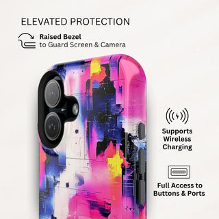 Neon Grid - iPhone Tough