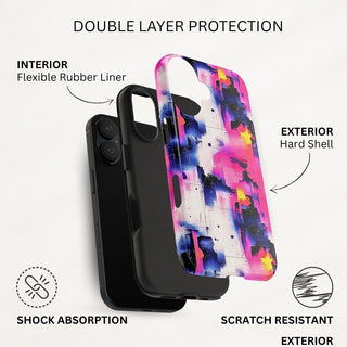 Neon Grid - iPhone Tough