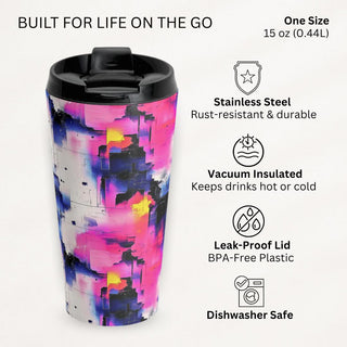 Neon Grid - Travel Mug