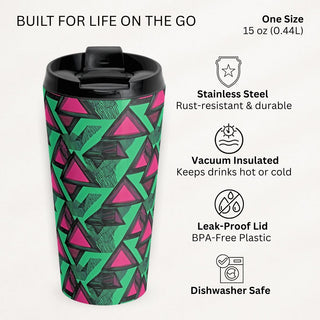 Neon Triangles - Travel Mug