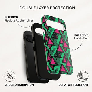 Neon Triangles - Pixel Tough