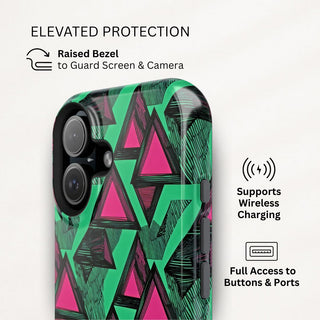 Neon Triangles - iPhone Tough