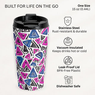 Vivid Triangles - Travel Mug